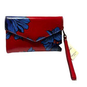 NWT Patricia Nash Kaisa Grecian Rose Leather Wristlet Wallet clutch